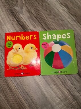 Priddy Books "Numbers" & "Shapes" Board Books - Red & Green